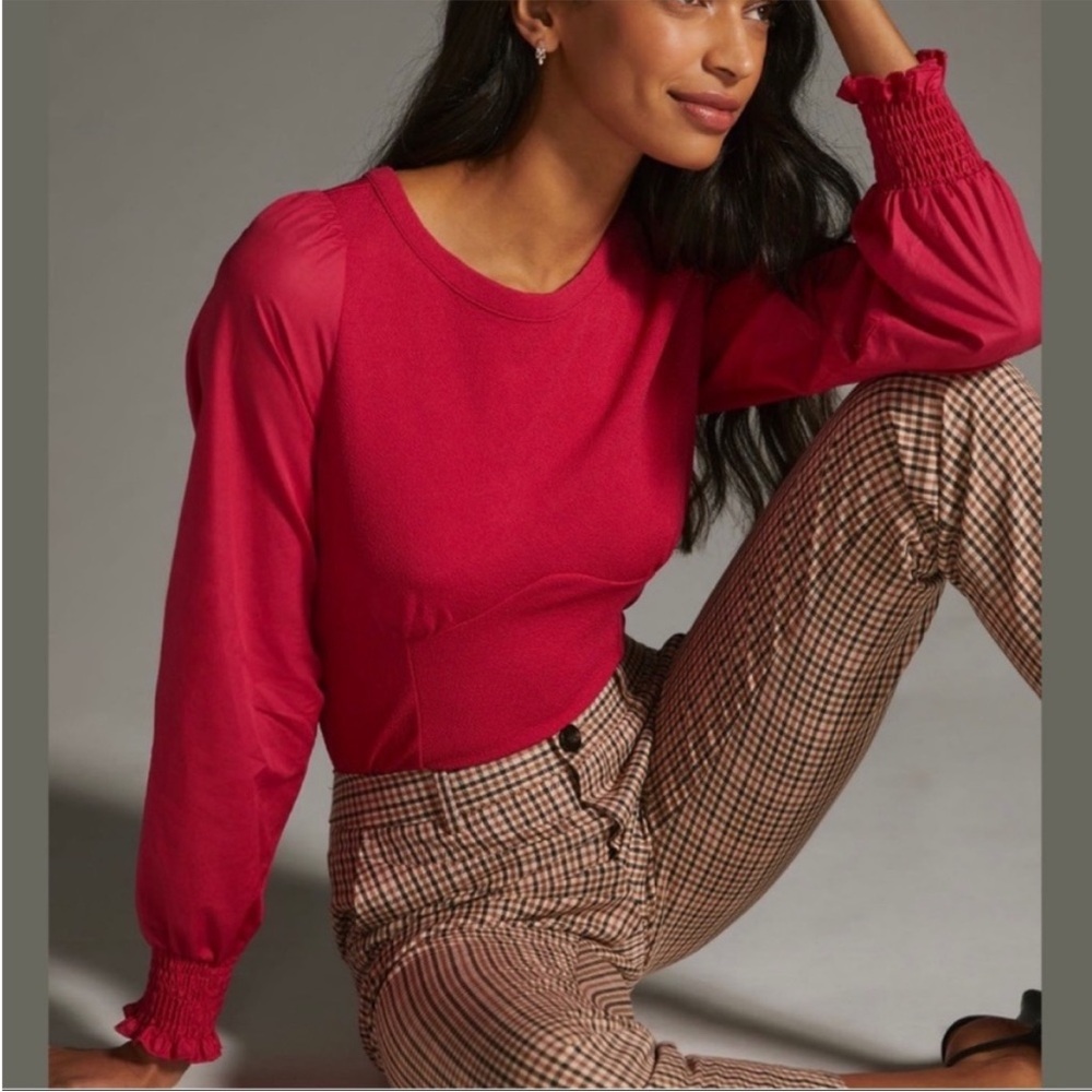 Anthropologie Corset Seamed Top